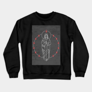 Illustration of Virgin Mary and Holy Spirit at Pentecost Crewneck Sweatshirt